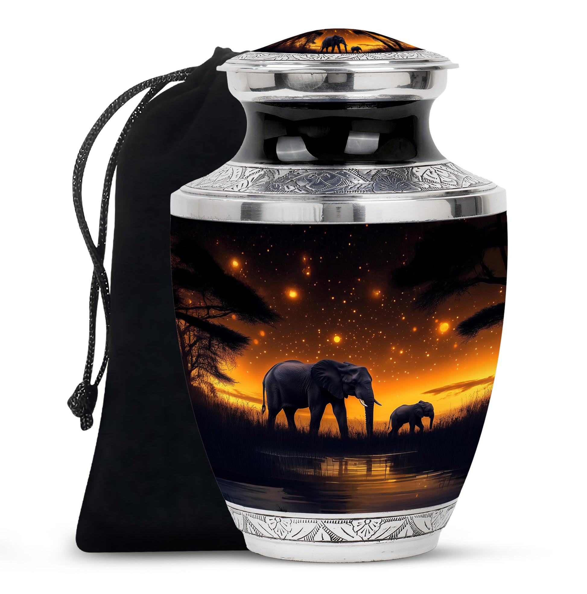 Elephant Family Tribute Urn - Family Bond Cremation Urn For Loved One