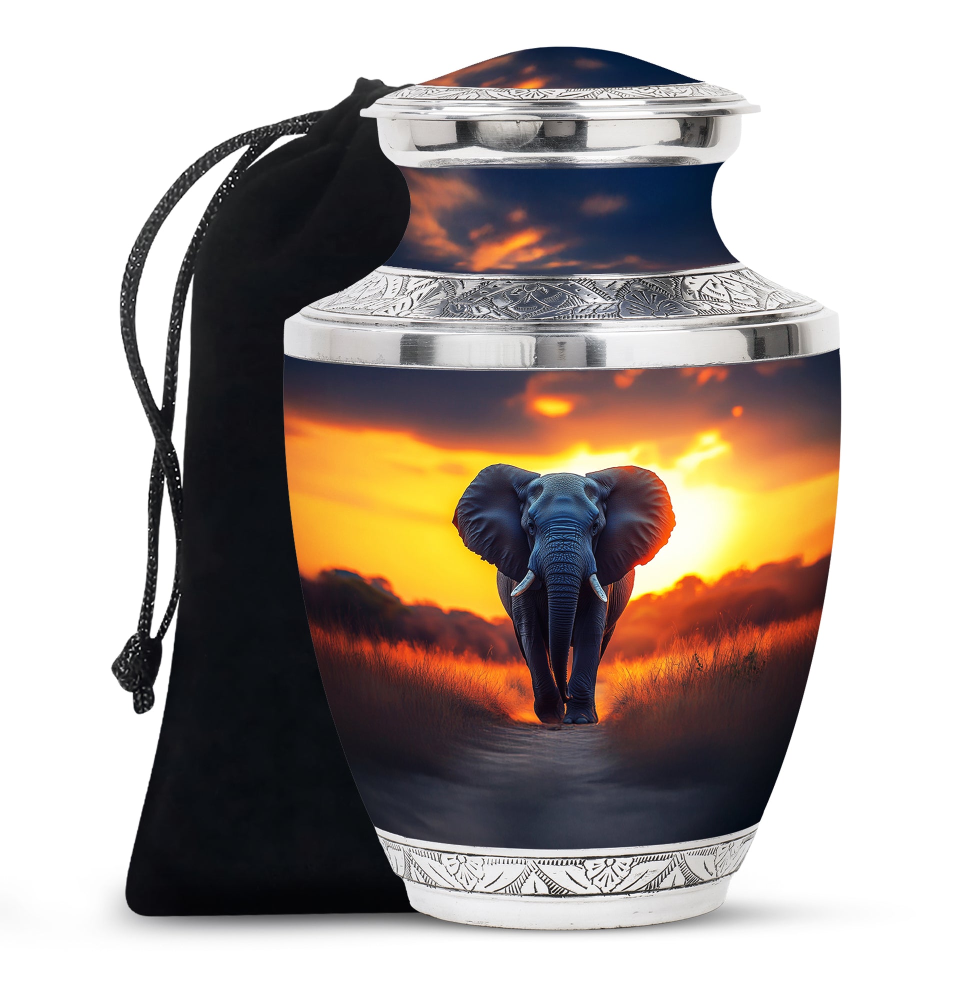 Elephant Cremation Urn For Funeral - Sunset Urn For Adult Female
