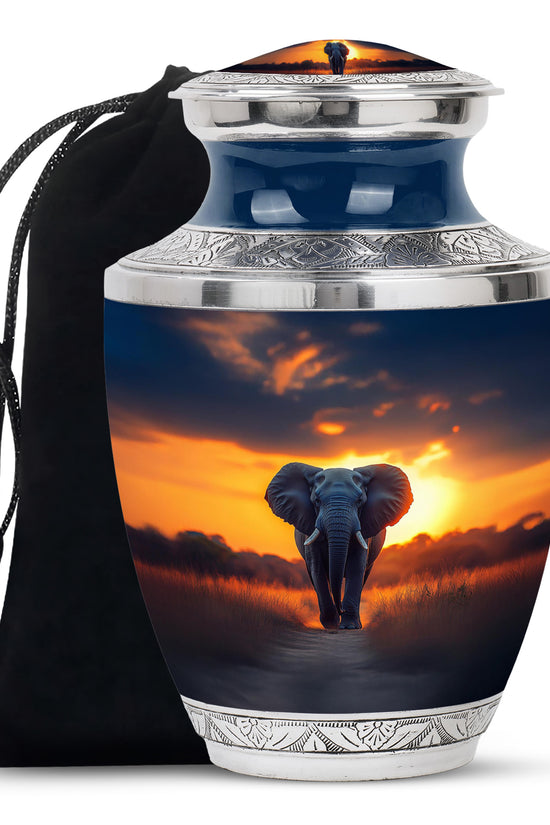 Guardian Elephant Urn - Sunset Tribute Cremation Urn For Male & Female