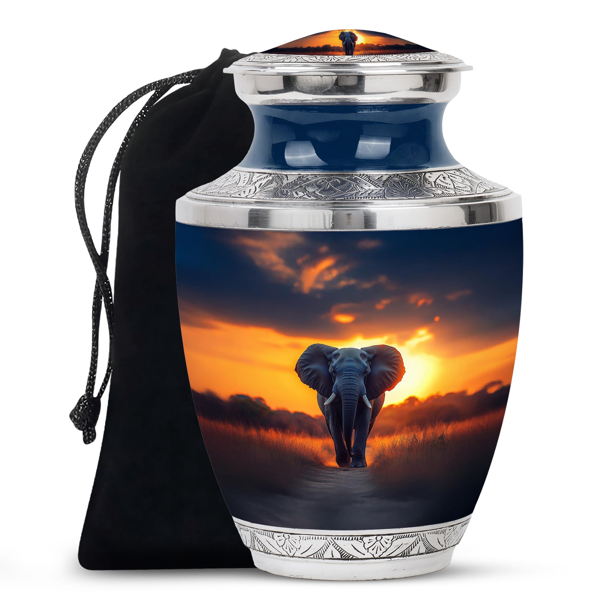 Guardian Elephant Urn - Sunset Tribute Cremation Urn For Male & Female