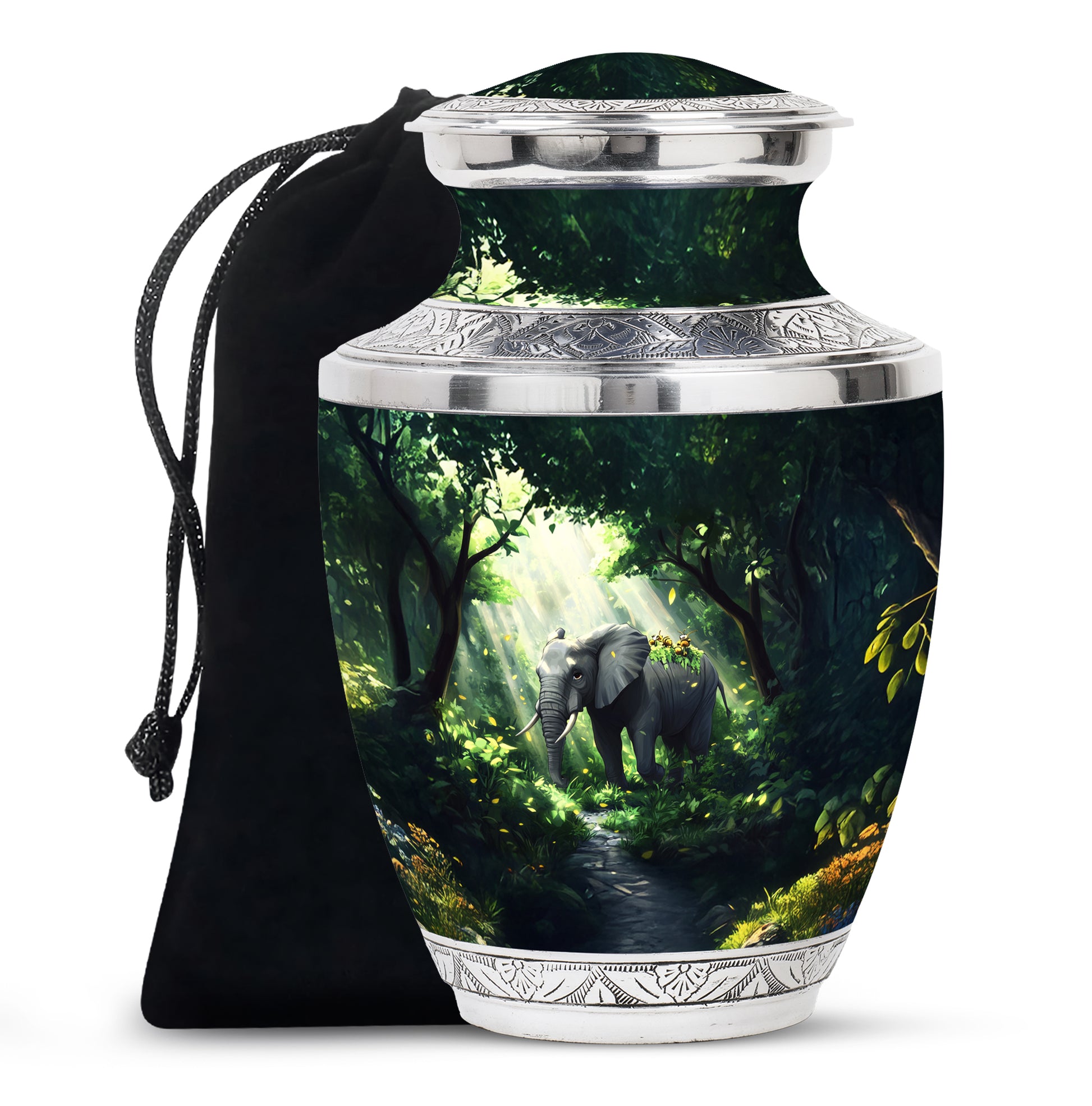 Animated Forest Themed Urn For Ashes - Elephant Urns For Cremation