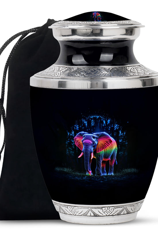 Artistic Elephant Cremation Urn – Colorful Tribute Urn for Human Ashes