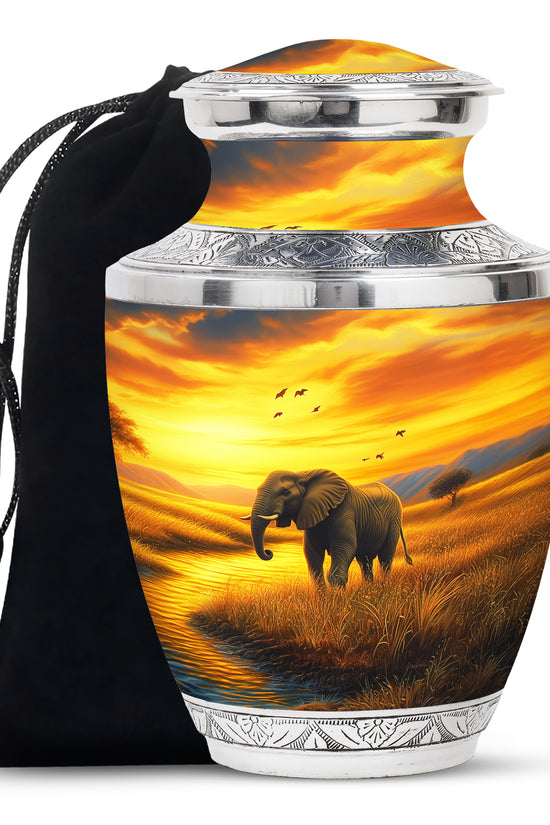 Sunset Cremation Urn For Sale - Elephant Funeral Urn For Women