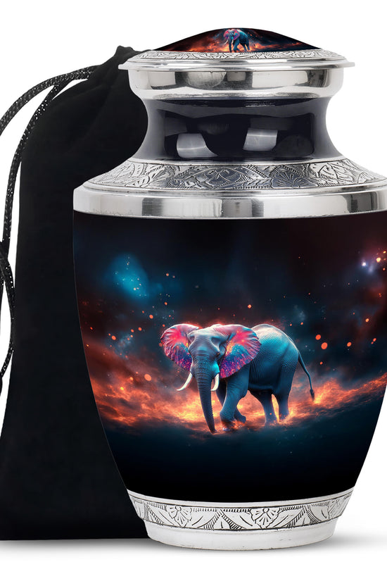 Neon Elephant Urn - Fire Cremation Urn For Loved Ones
