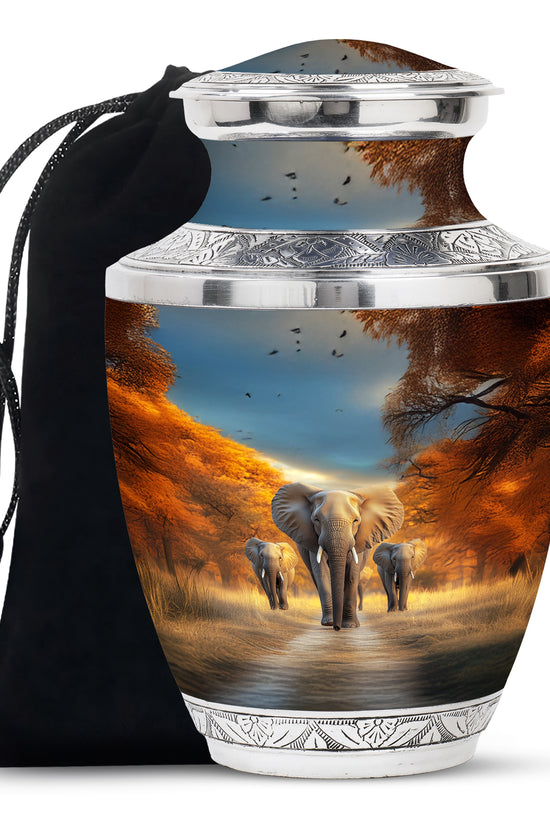 Elephant Memorial Ashes Urn For Dad - Elephant Family Cremation Urn