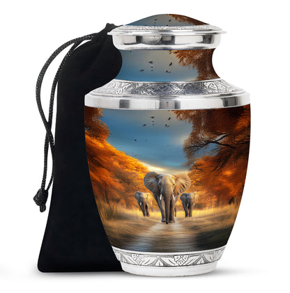 Elephant Memorial Ashes Urn For Dad - Elephant Family Cremation Urn