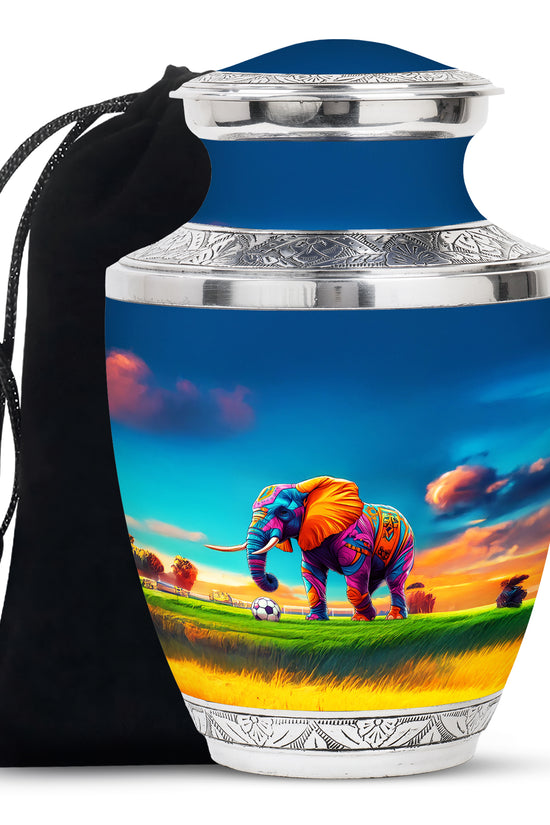 Playful Elephant Artwork Urn - Artistic Elephant Urn For Mom And Dad