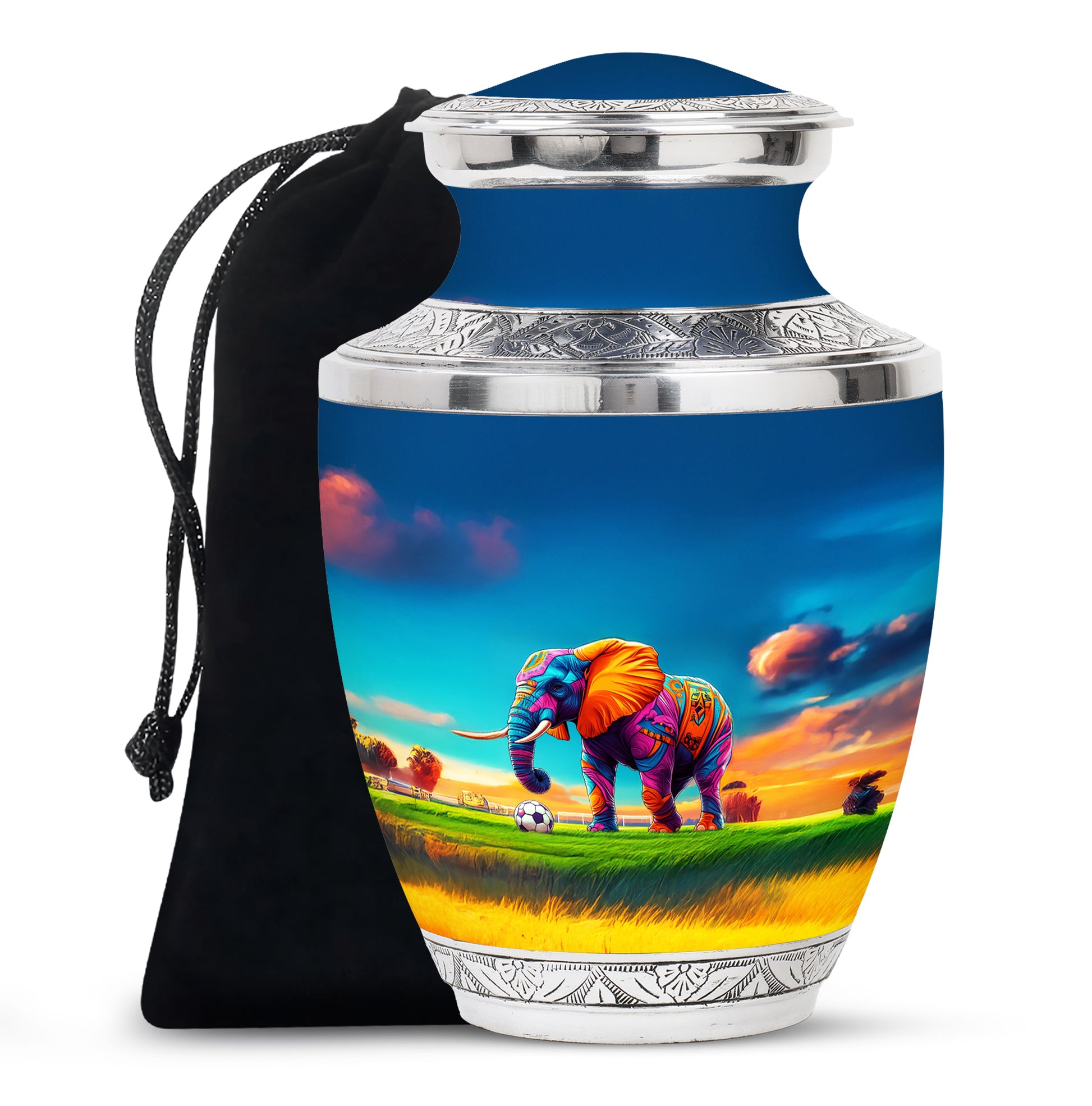 Playful Elephant Artwork Urn - Artistic Elephant Urn For Mom And Dad