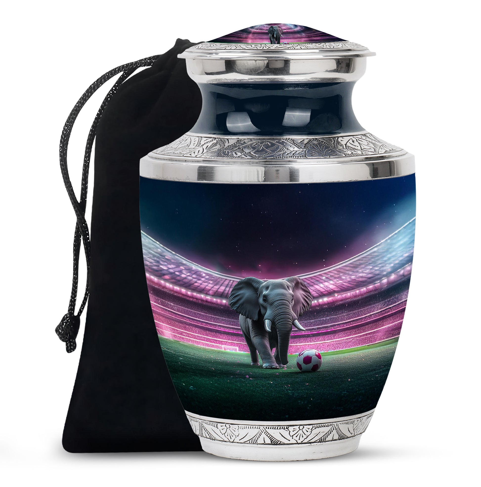 Elephant in Stadium Creamation Urn – Football Memorial Urn For Adult Ashes