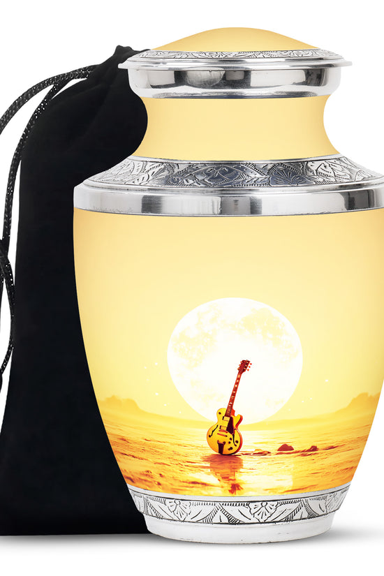 Guitar In Beach Urn - Beautiful Artistic Memorial Urns For Human Ashes