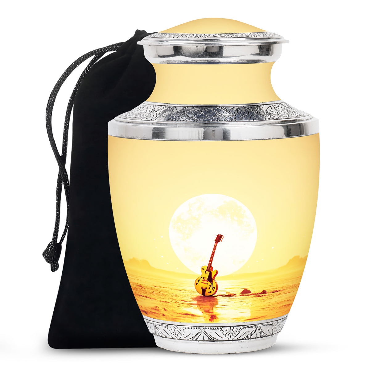 Guitar In Beach Urn - Beautiful Artistic Memorial Urns For Human Ashes