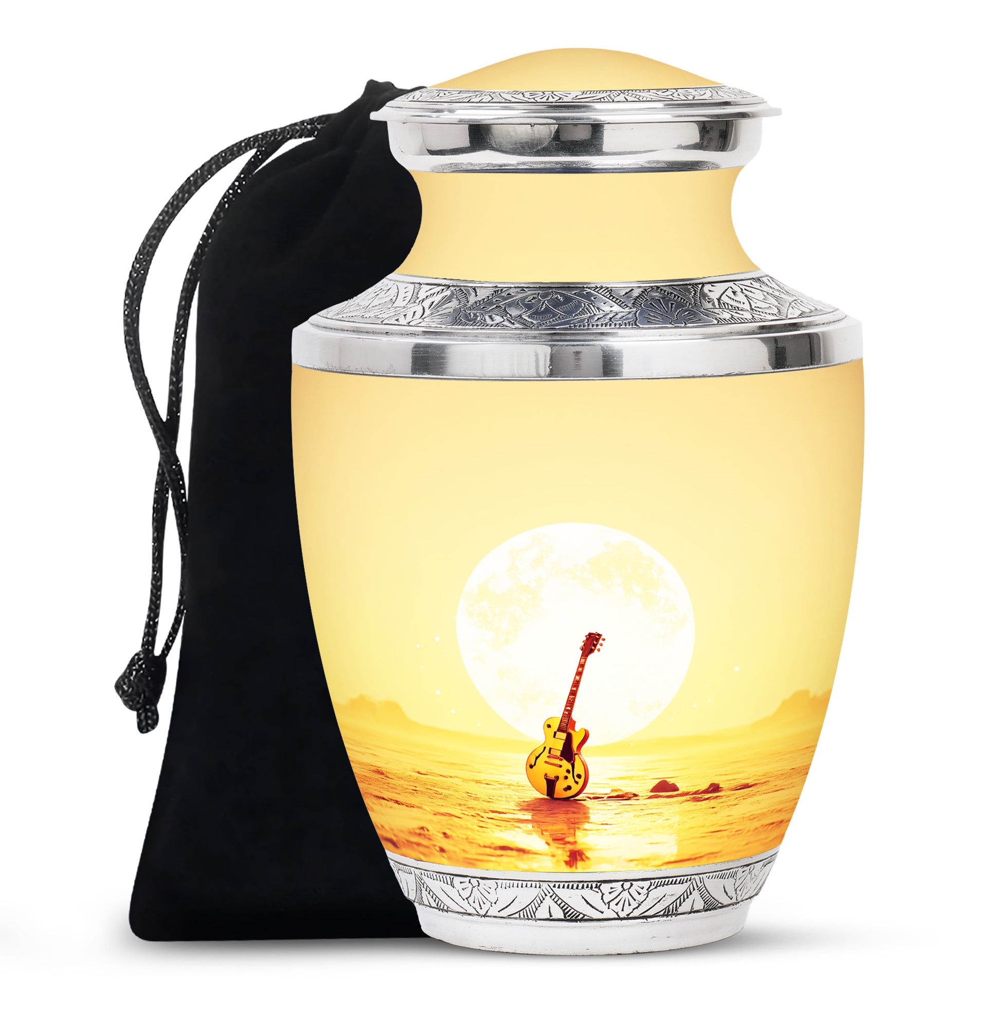 Guitar In Beach Urn - Beautiful Artistic Memorial Urns For Human Ashes