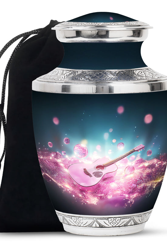 Beautiful Pink Guitar - Unique Large Burial Urns For Women Ashes
