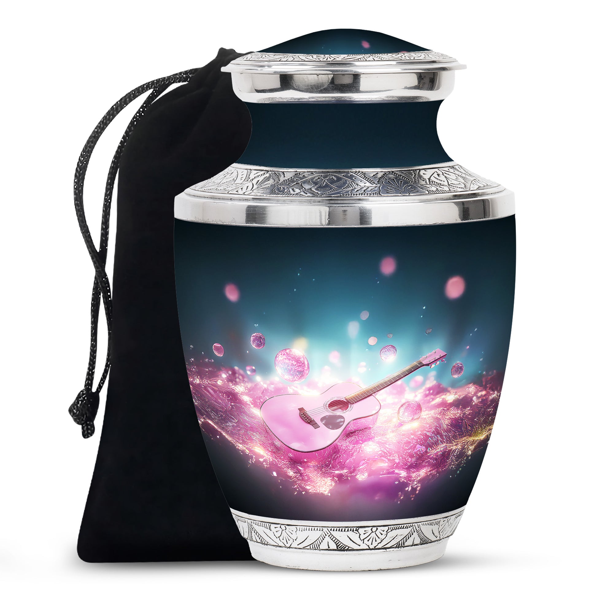 Beautiful Pink Guitar - Unique Large Burial Urns For Women Ashes