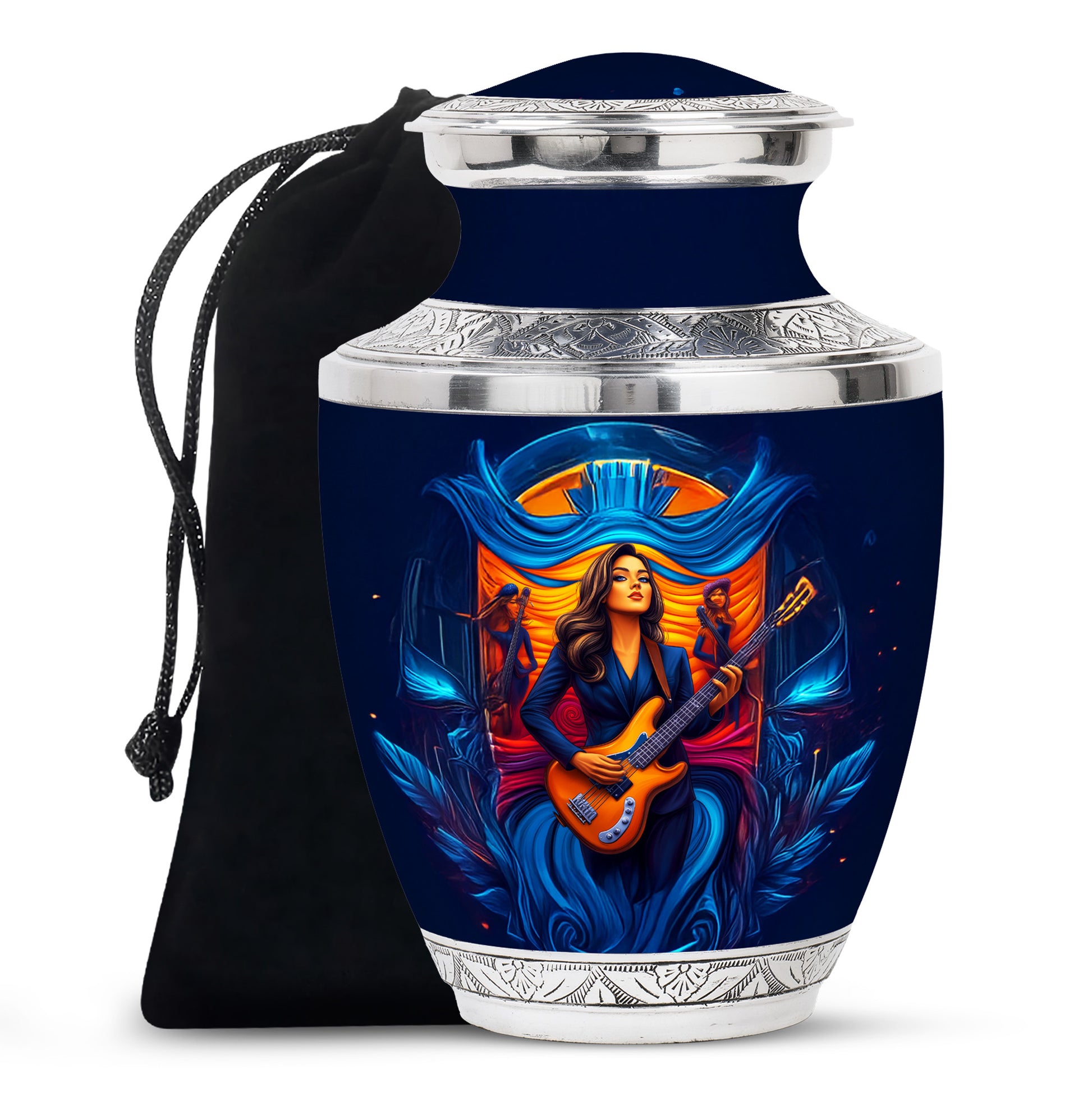 Artistic Guitar Burial Urn - Beautifully Crafted Funeral Urns For Women