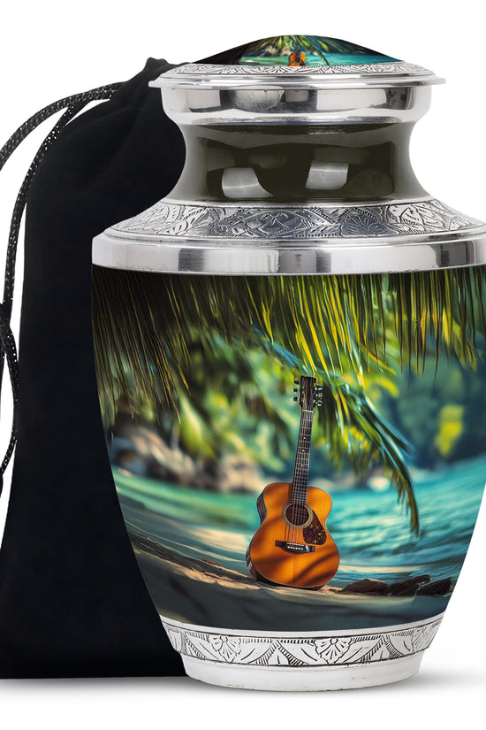 Ocean Guitar Urns -Tropical Cremation Memorial Urn For Loved Ones