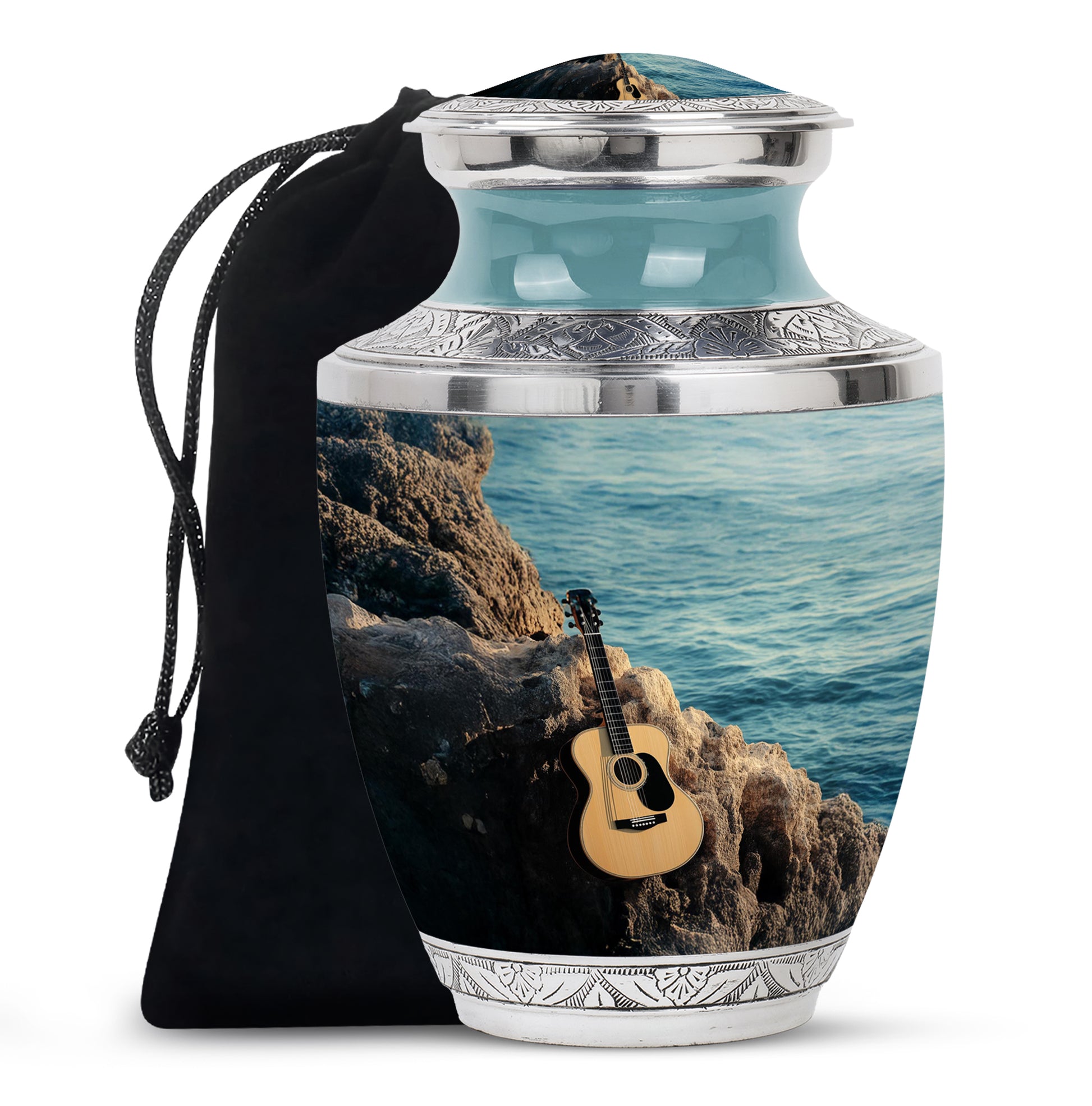 Music Guitar Cremation Urn -Beach Theme Urn For Ashes