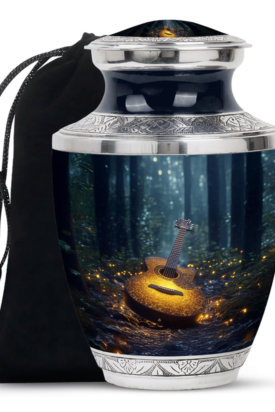 Gloden Guitar Memorial Urn - Premium Cremation Urn For Loved One Ashes