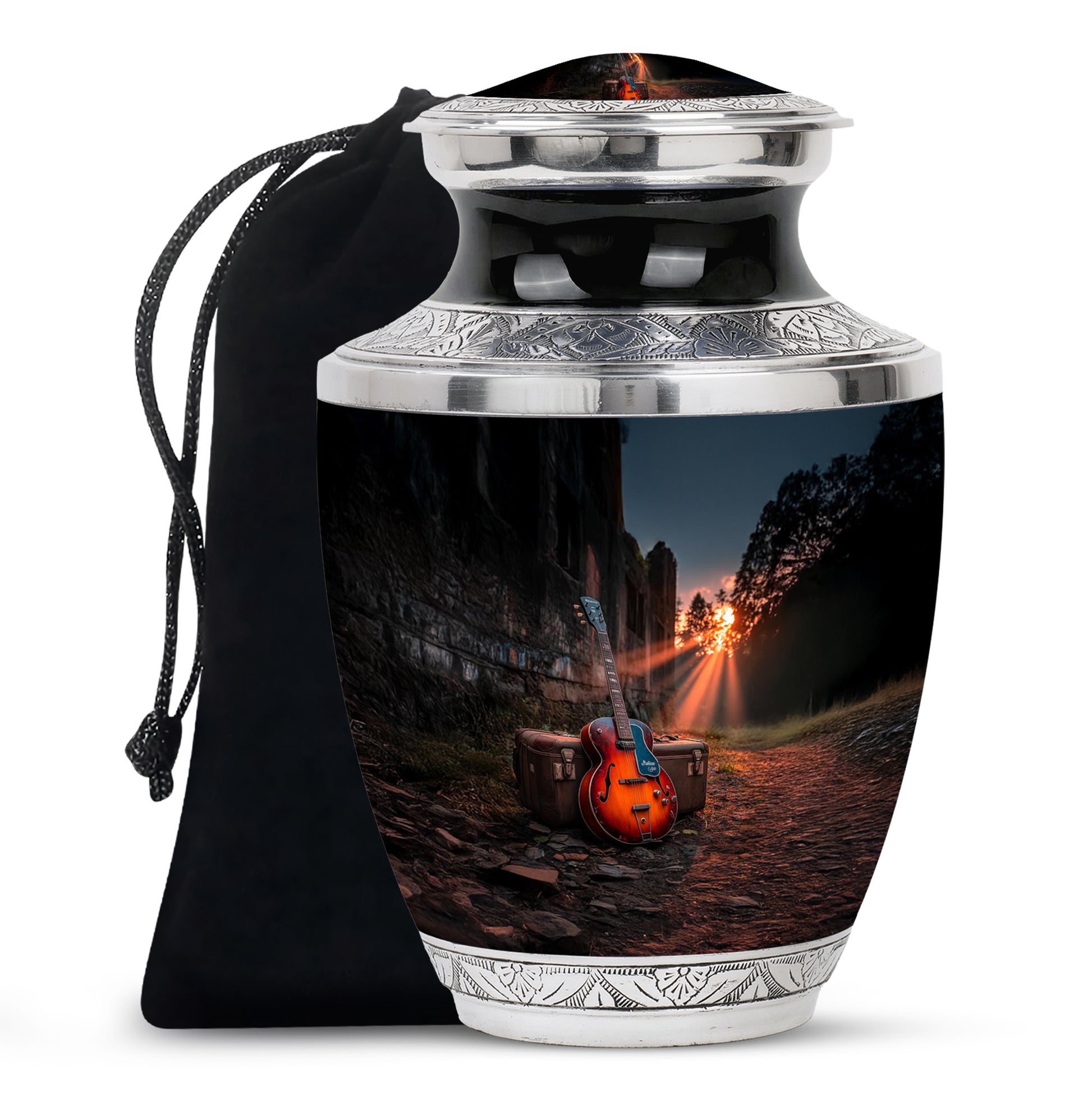 Guitar Memorial Urn - Musical Theme Cremation Urn For Adult Ashes