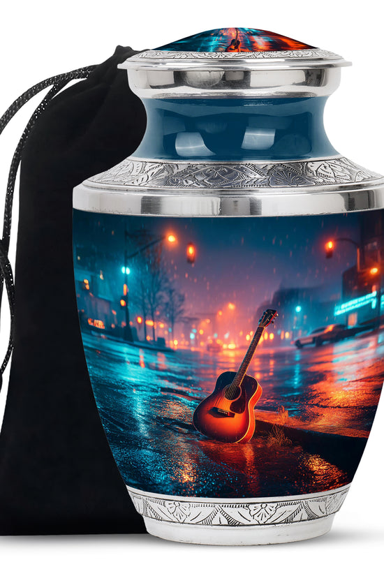 Guitar Cremation Urn - Street Music Theme Memorial Urn For Human Ashes