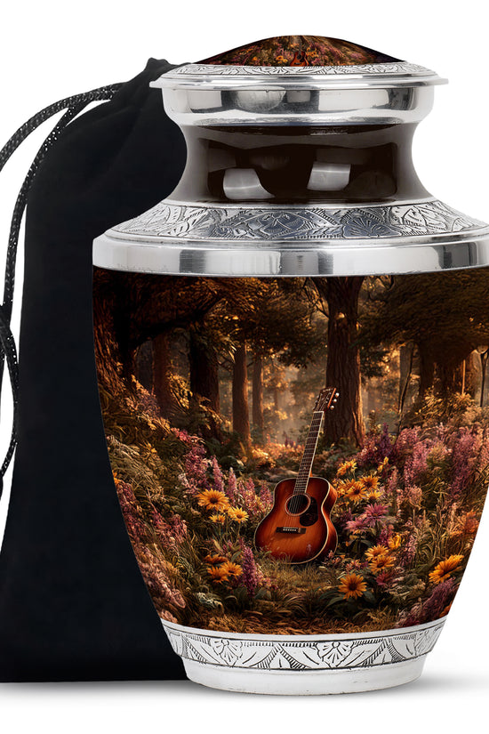 Guitar Theme Funeral Urn - Beautiful Cremation Urn For Loved Ones