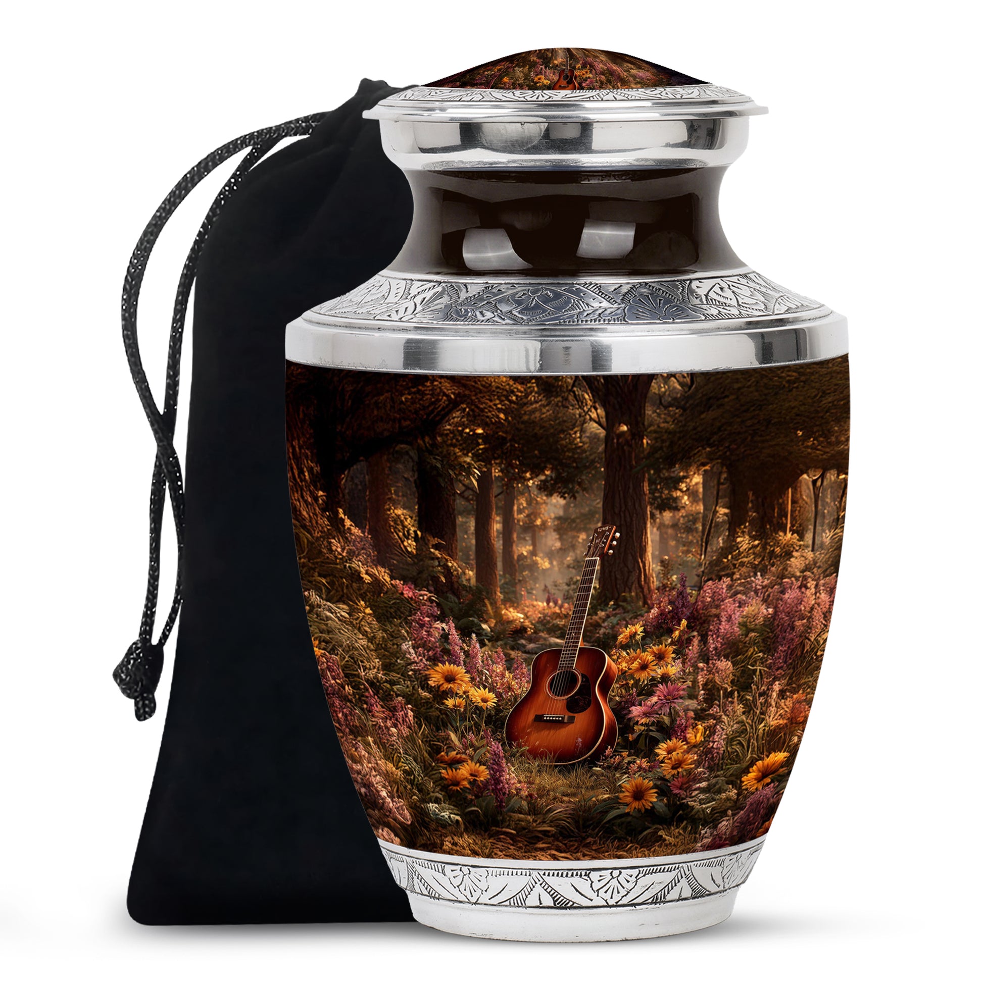 Guitar Theme Funeral Urn - Beautiful Cremation Urn For Loved Ones