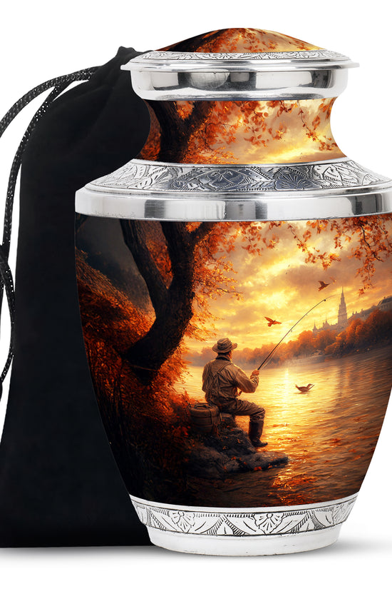 Father Cremation Urn - Fishing Themed Burial Urns For Father Ashes