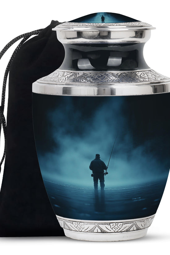 Fishing Funeral Urn – Peaceful Lake Memorial Urn For Adults