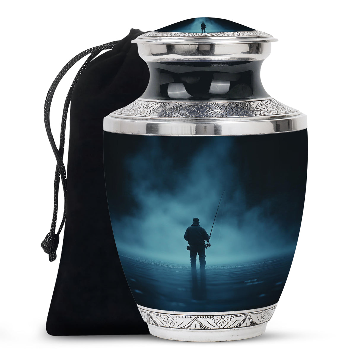 Fishing Funeral Urn – Peaceful Lake Memorial Urn For Adults