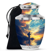 Fisherman Cremation Urn - Beautiful Sunrise Memorial Urns For Human Ashes