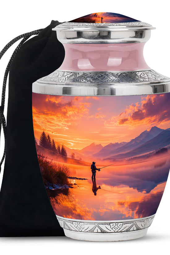 Lake Fishung Memorial Urn - Mountain Funeral Urn For Adult Ashes