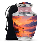 Lake Fishung Memorial Urn - Mountain Funeral Urn For Adult Ashes