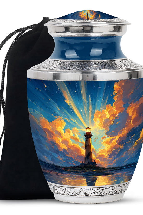 Divine Sky Lighthouse Urn - Premium Cremation Urn For Adult Male & Female