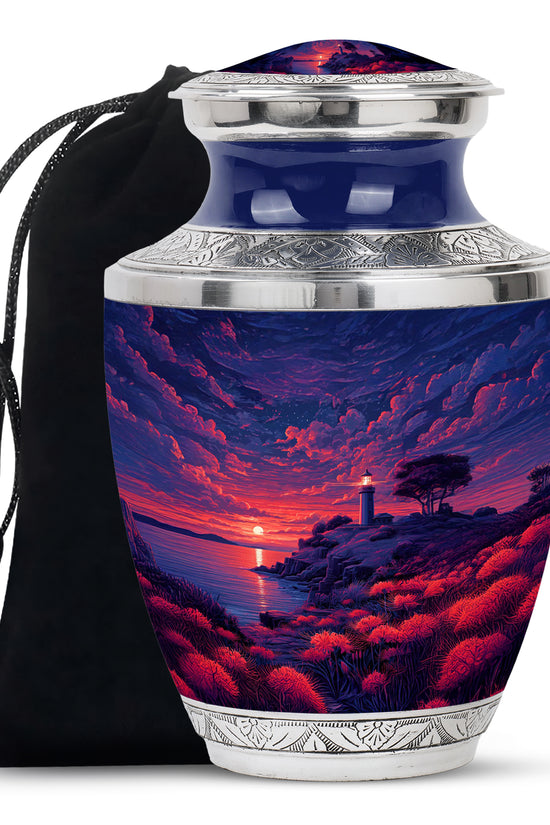 Beautiful Sunset Lighthouse Urn - Decorative Urns For Human Ashes