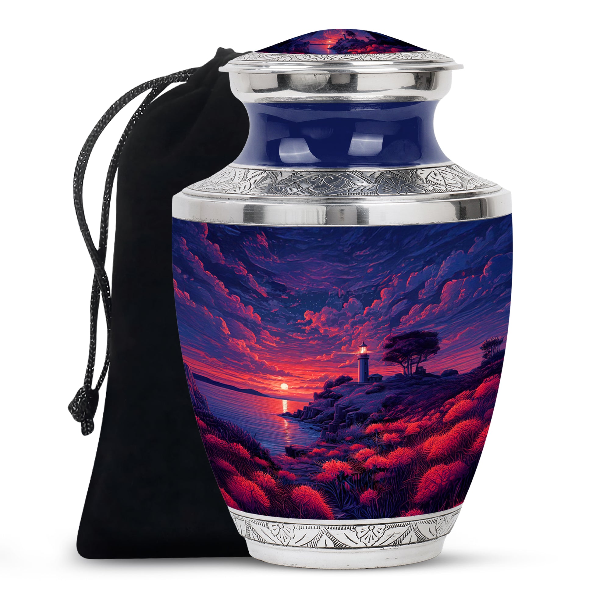 Beautiful Sunset Lighthouse Urn - Decorative Urns For Human Ashes