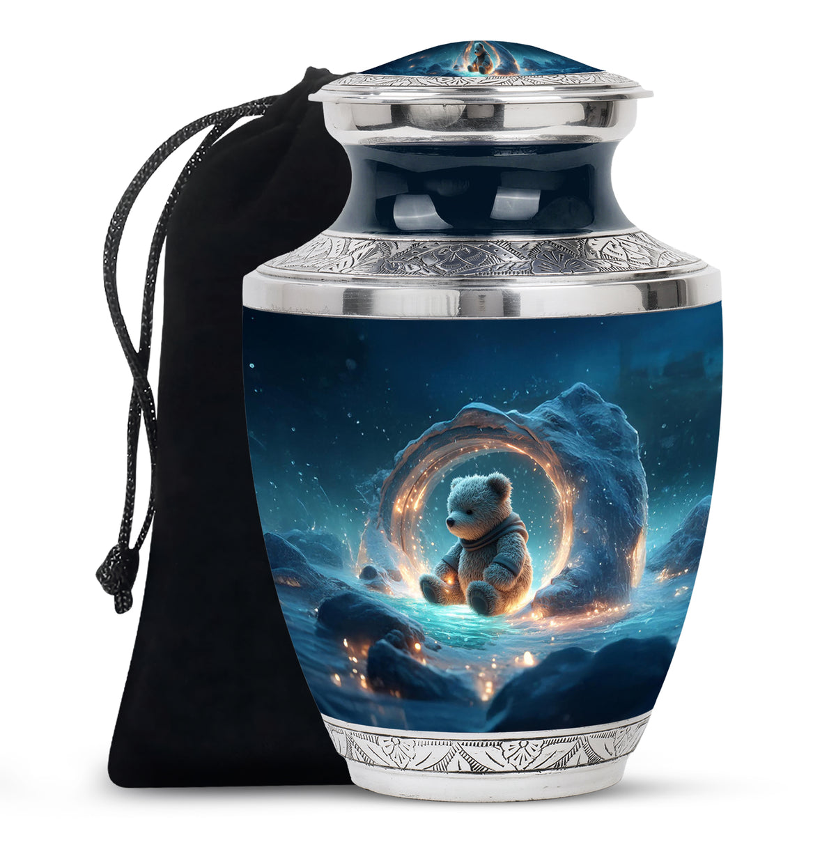 Cute Teddy Bear Memorial Urn - Funeral Urn For Human Ashes