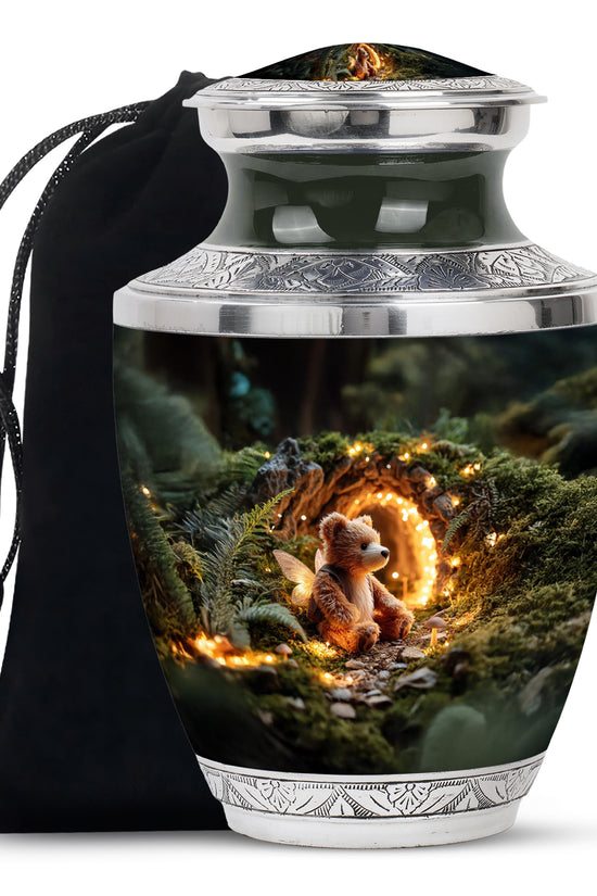 Fairy Teddy Bear Memorial Urn - Peaceful Cremation Urn For Loved Ones