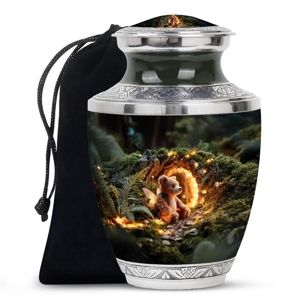 Fairy Teddy Bear Memorial Urn - Peaceful Cremation Urn For Loved Ones