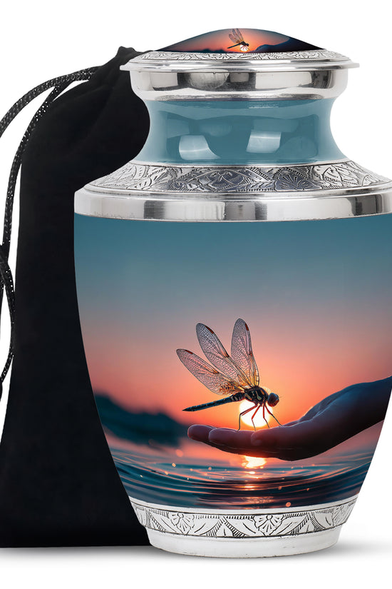 Nature Dragonfly Memorial Urn – Sunset Cremation Urn For Adult Ashes