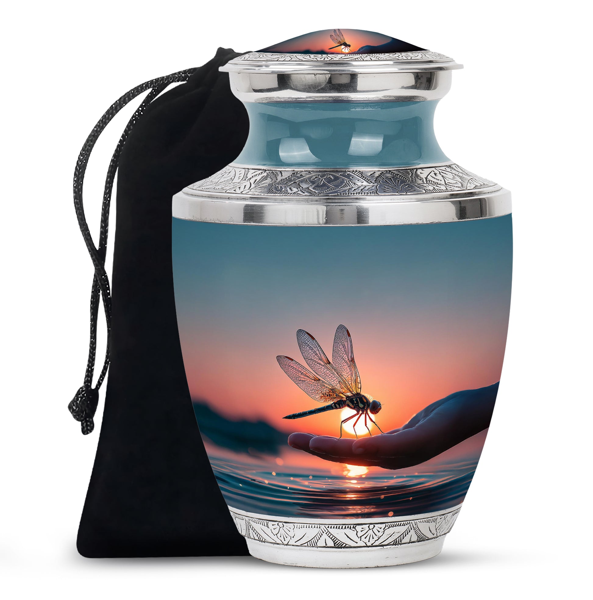 Nature Dragonfly Memorial Urn – Sunset Cremation Urn For Adult Ashes