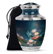 Elegant Dragonfly Cremation Urn – Blue Lotus Memorial Urn For Male & Female