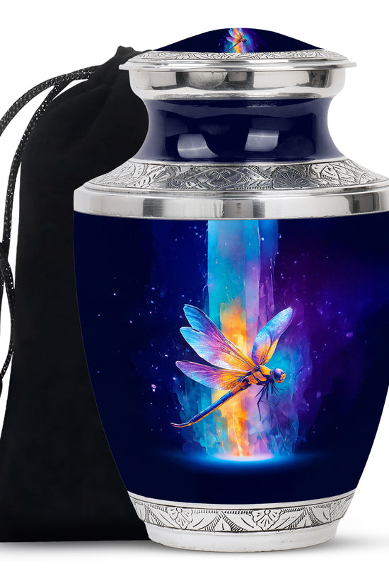 Dragonfly Cremation Urn - Colorful Light Memorial Urn For Human Ashes