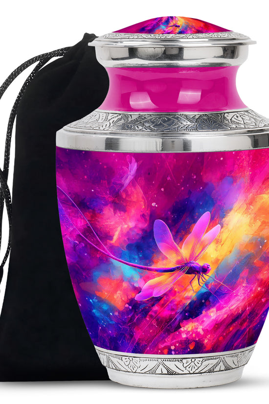 Elegant Dragonfly Cremation Urn - Colorful Memorial Urn For Adult Ashes