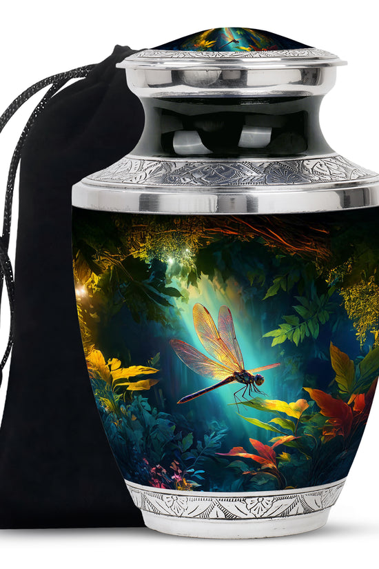 Unique Dragonfly Cremation Urn - Forest Funeral Urn For Male & Female