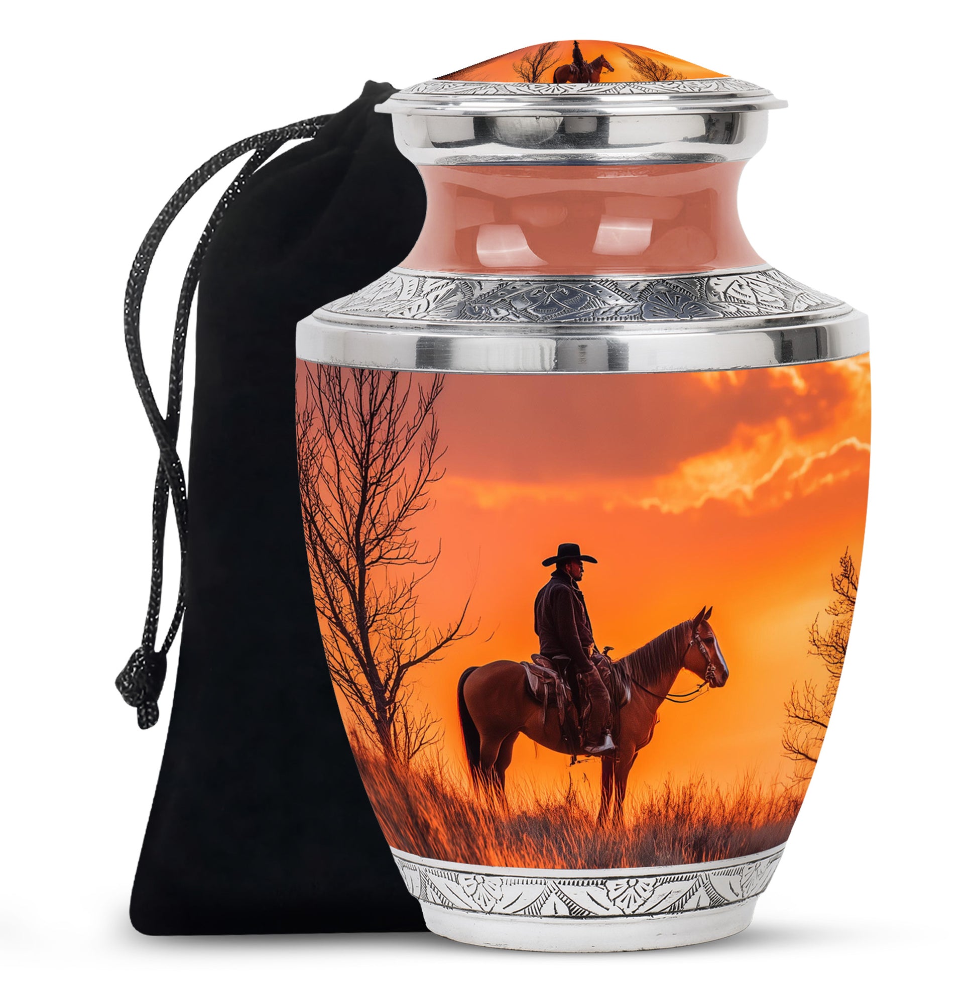 Western Cowboy Memorial Urn - Funeral Urn For Loved Ones