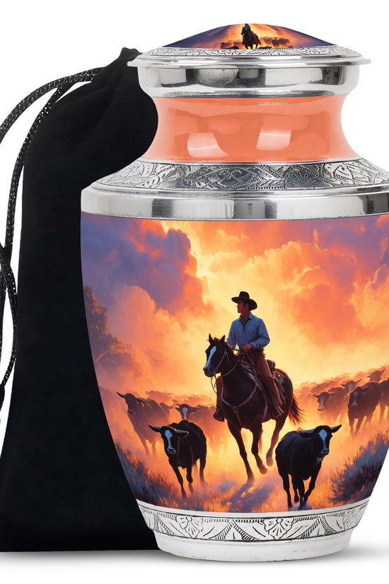 Cowboy Burial Urns For Ashes - Memorial Buria Urns For Pet Ashes
