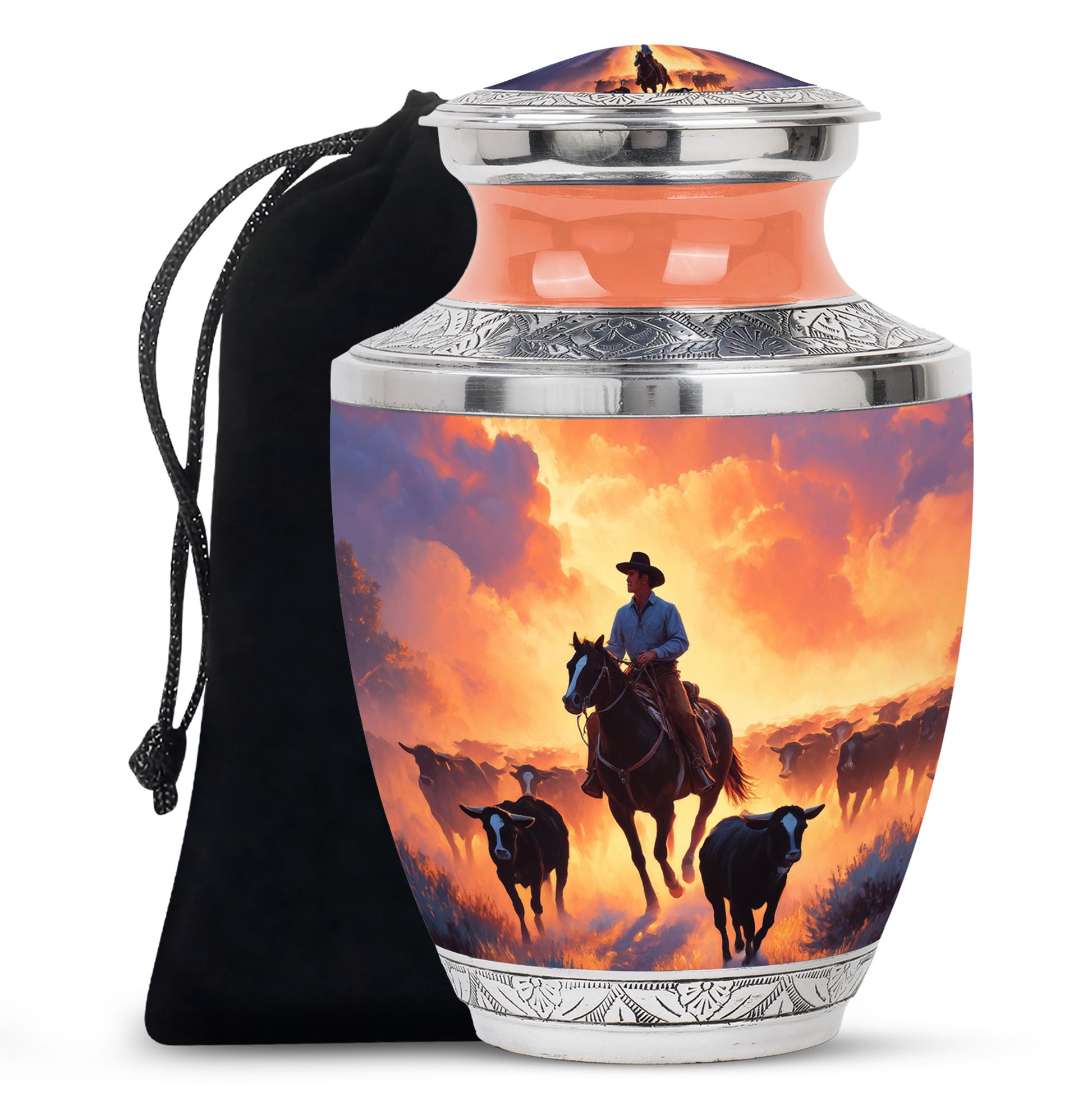 Cowboy Burial Urns For Ashes - Memorial Buria Urns For Pet Ashes