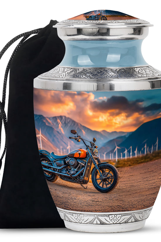 Motorcycle Funeral Urn For Men - Mountain Cremation Urn For Adult Ashes
