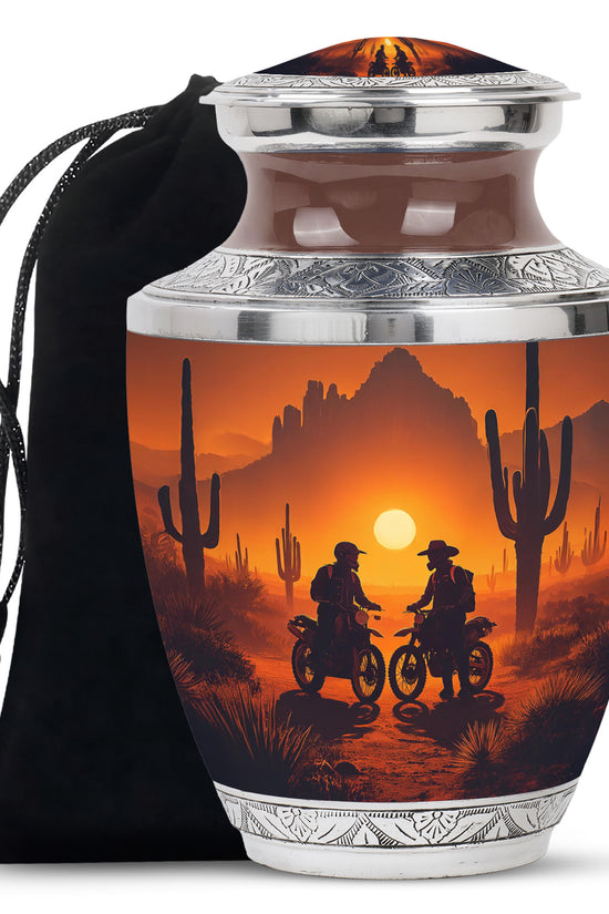 Desert Riders Memorial Urn - Beautiful Sunset Cremation For Human Ashes