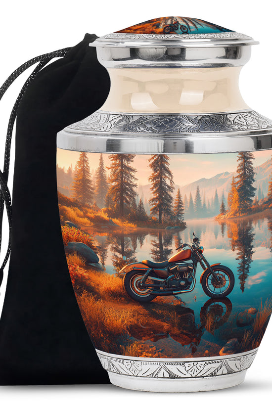 Scenic Forest Lake Cremation Urn - Memorial Urn For Loved Ones